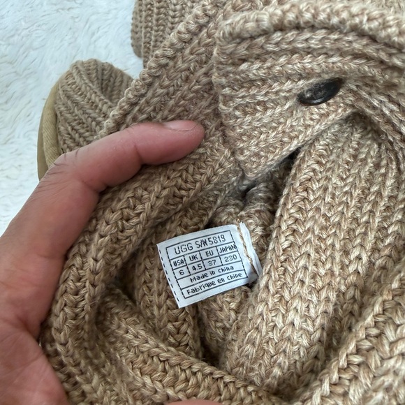 UGG Australia Cardy Knit Boots Tall Brown Button Sweater Boots Women Size 6 - Picture 12 of 13